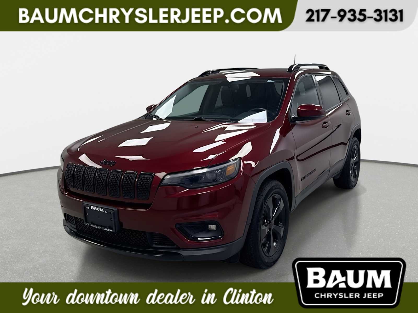 2020 Jeep Cherokee Altitude 4x4 in Velvet Red Pearlcoat — front three-quarter view