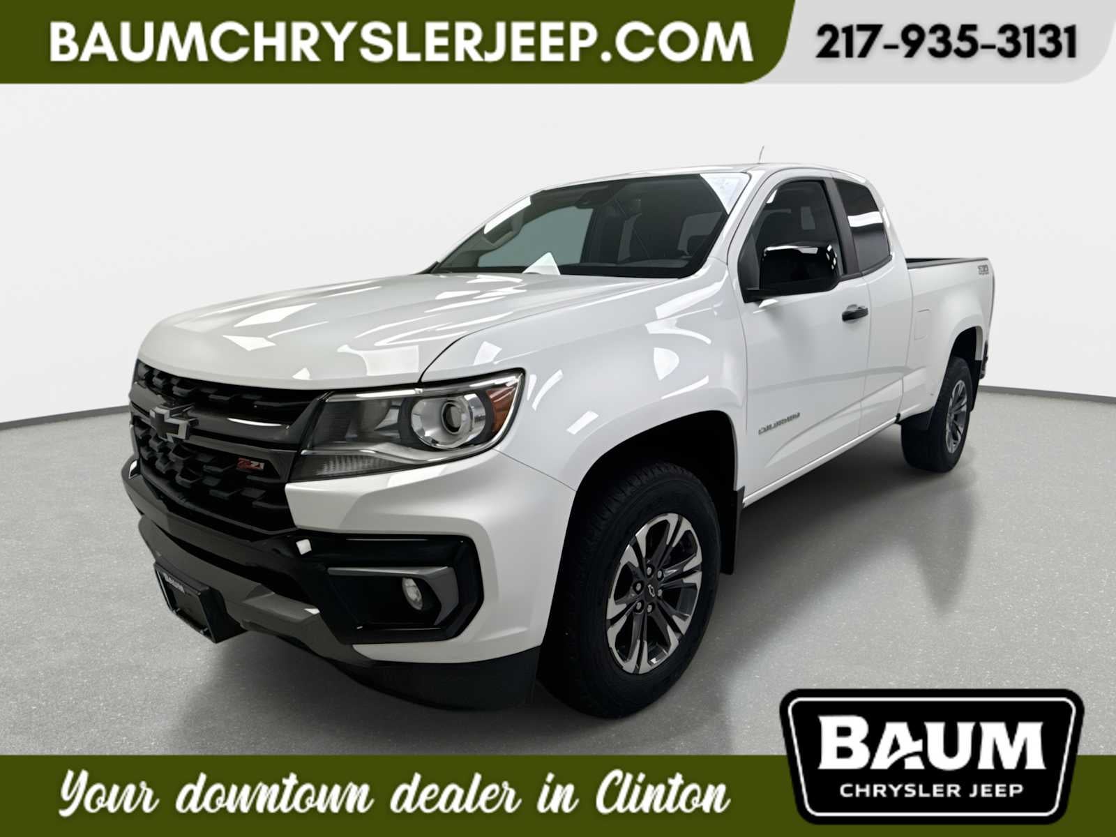 2022 Chevrolet Colorado 4WD Extended Cab Long Box Z71 in Summit White — front three-quarter view