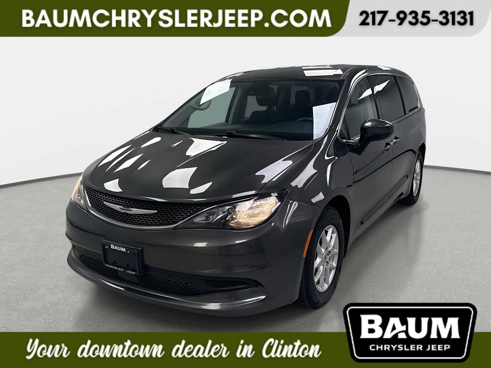 2021 Chrysler Voyager LX in Granite Crystal Metallic Clearcoat — front three-quarter view