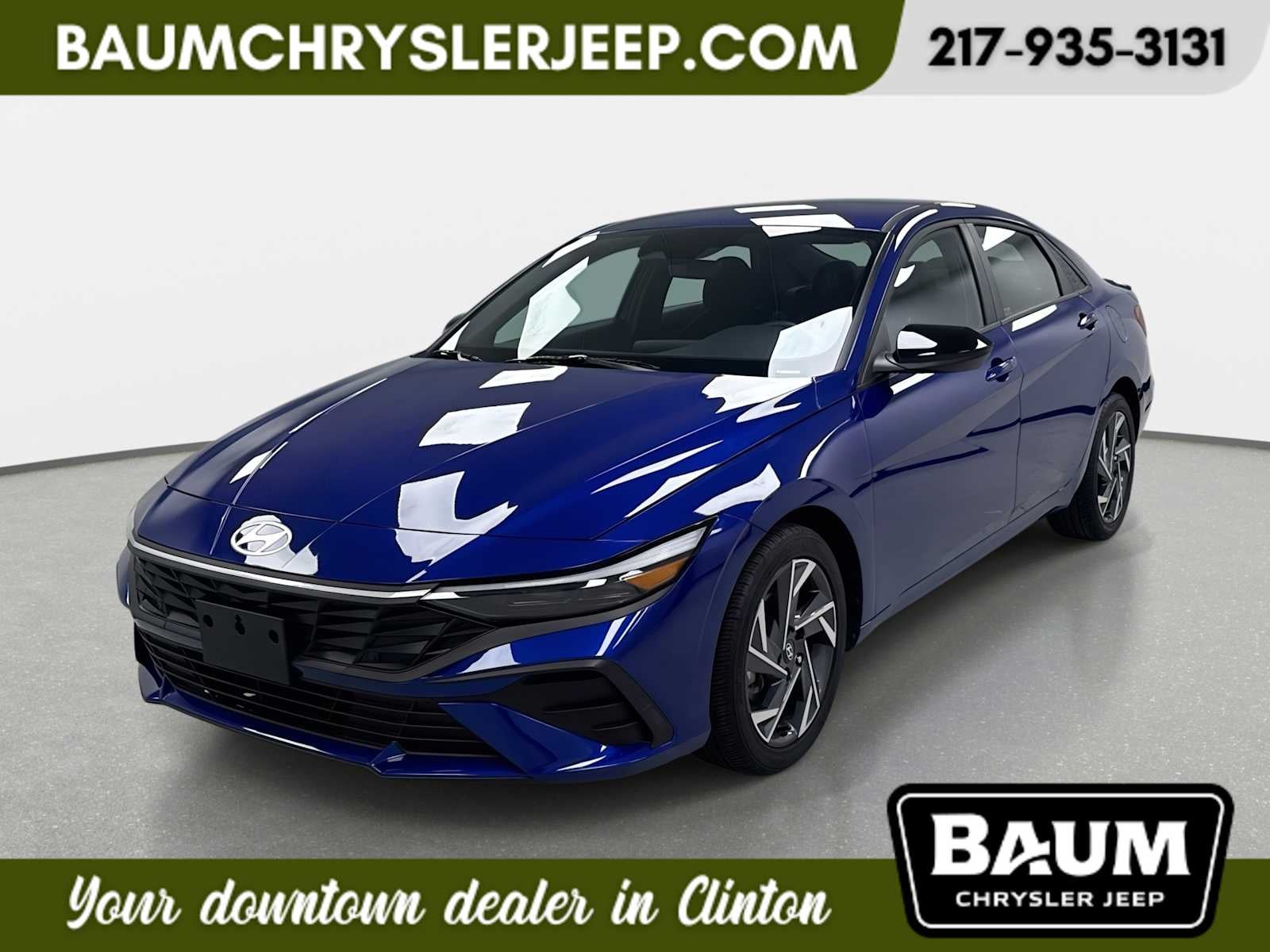 2025 Hyundai Elantra SEL Sport in Intense Blue — front three-quarter view