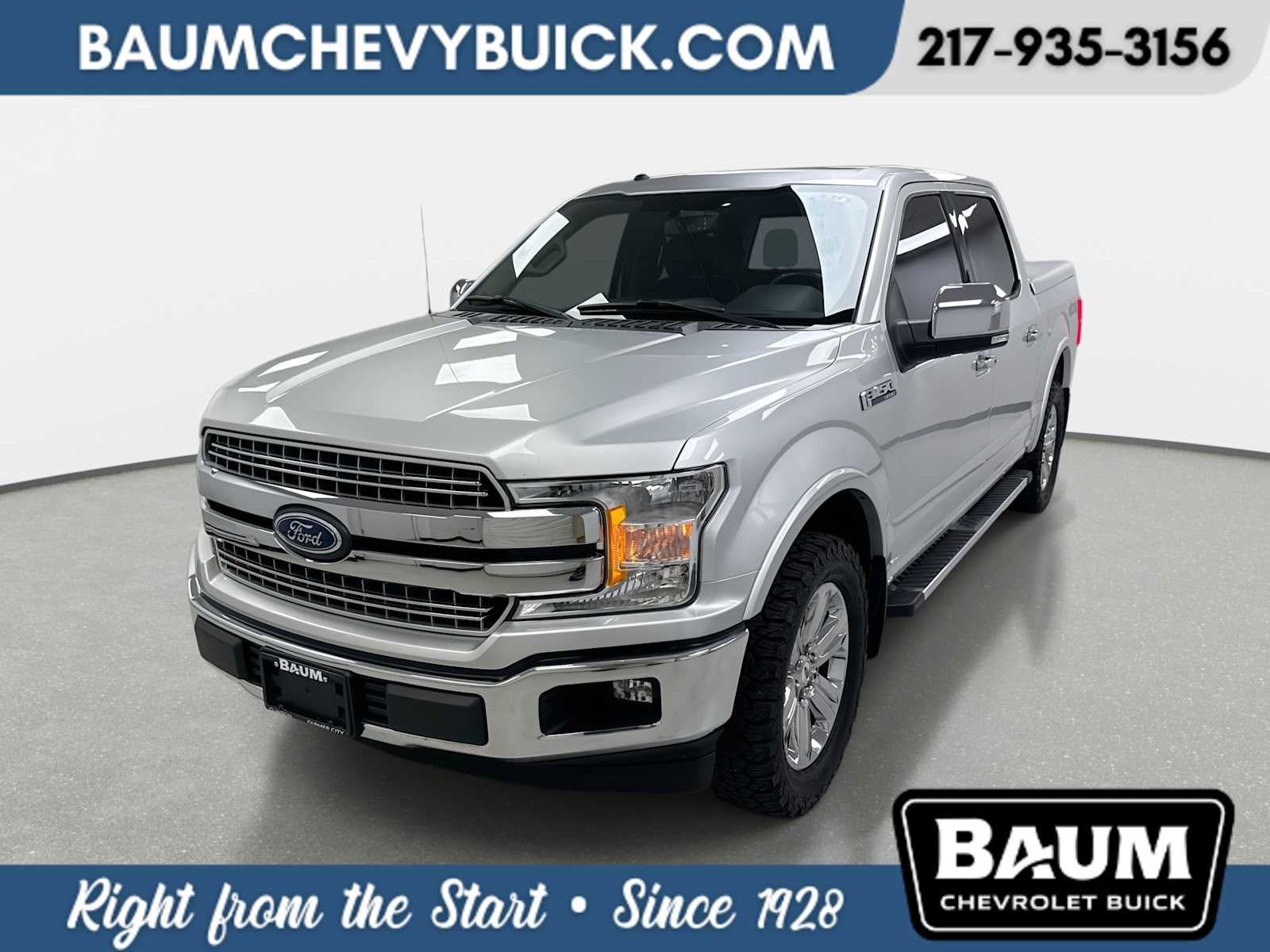 2018 Ford F-150 LARIAT in Silver — front three-quarter view
