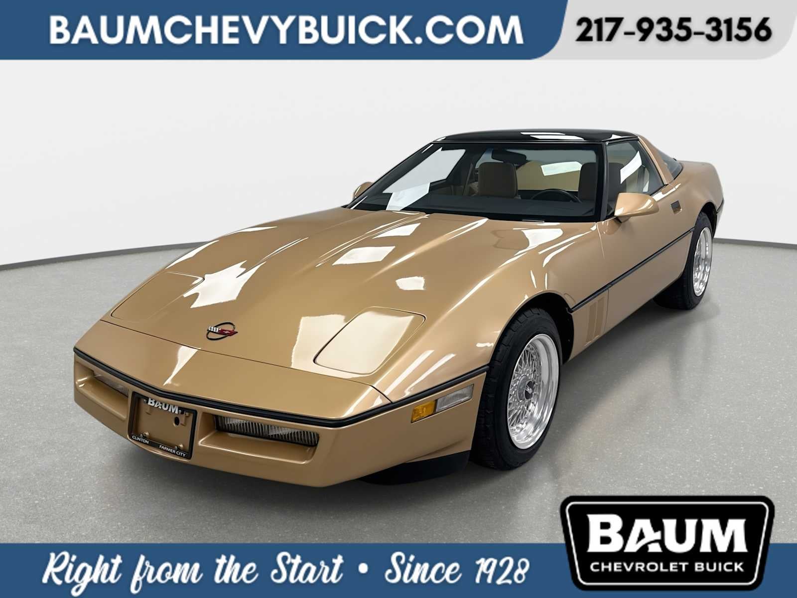 1984 Chevrolet Corvette Base in Gold — front three-quarter view