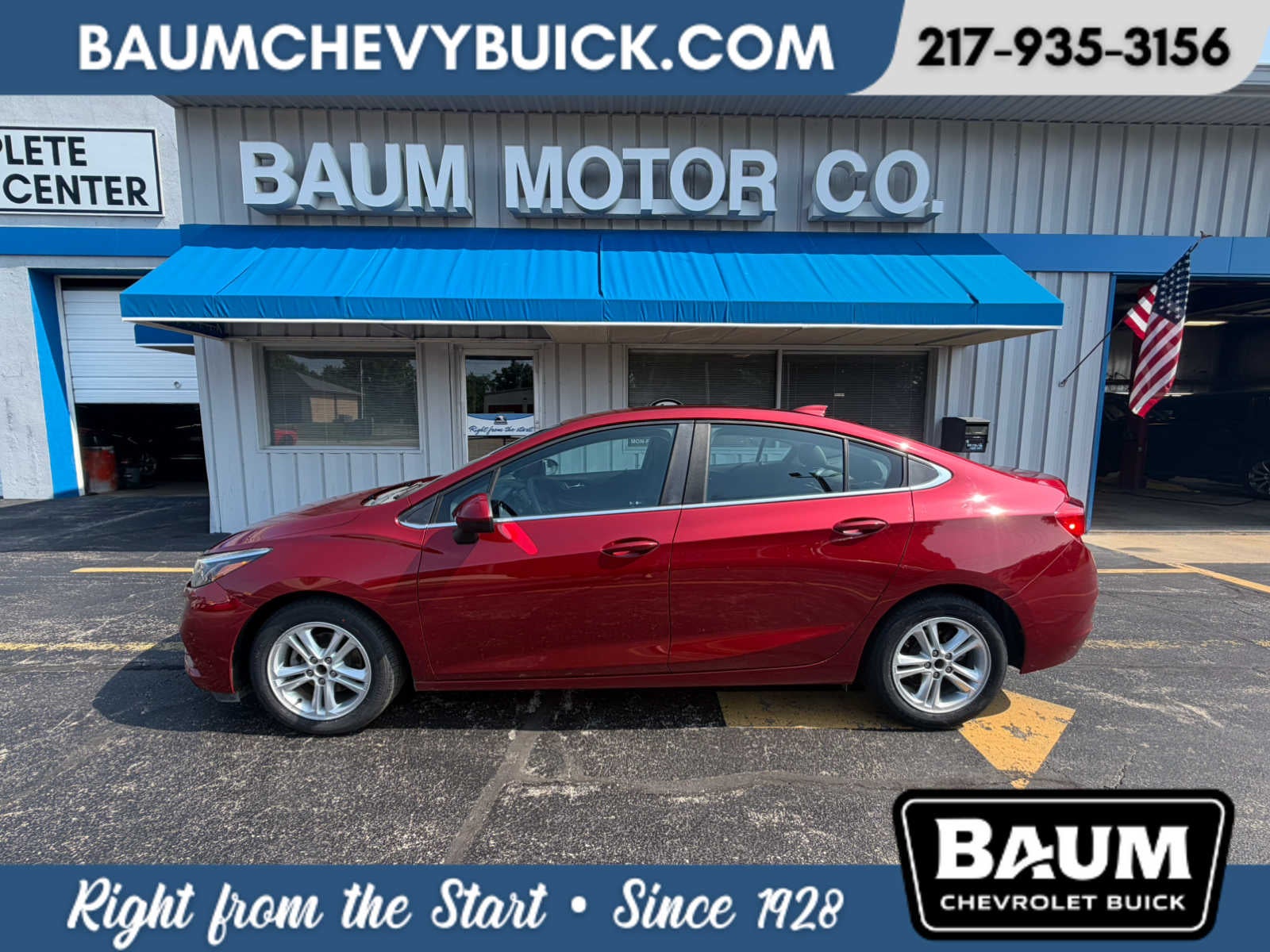 2017 Chevrolet Cruze LT in Cajun Red Tintcoat — front three-quarter view