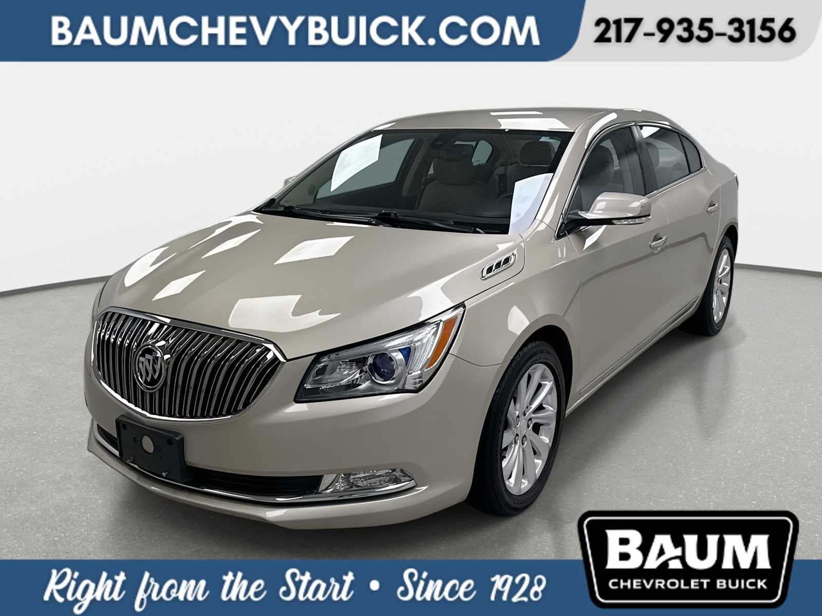 2014 Buick LaCrosse Leather in Champagne Silver Metallic — front three-quarter view