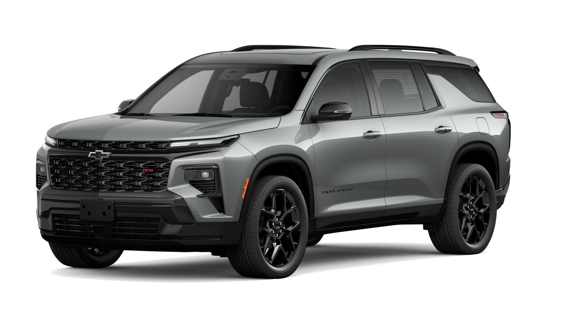 2026 Chevrolet Traverse RS in Sterling Gray Metallic — front three-quarter view