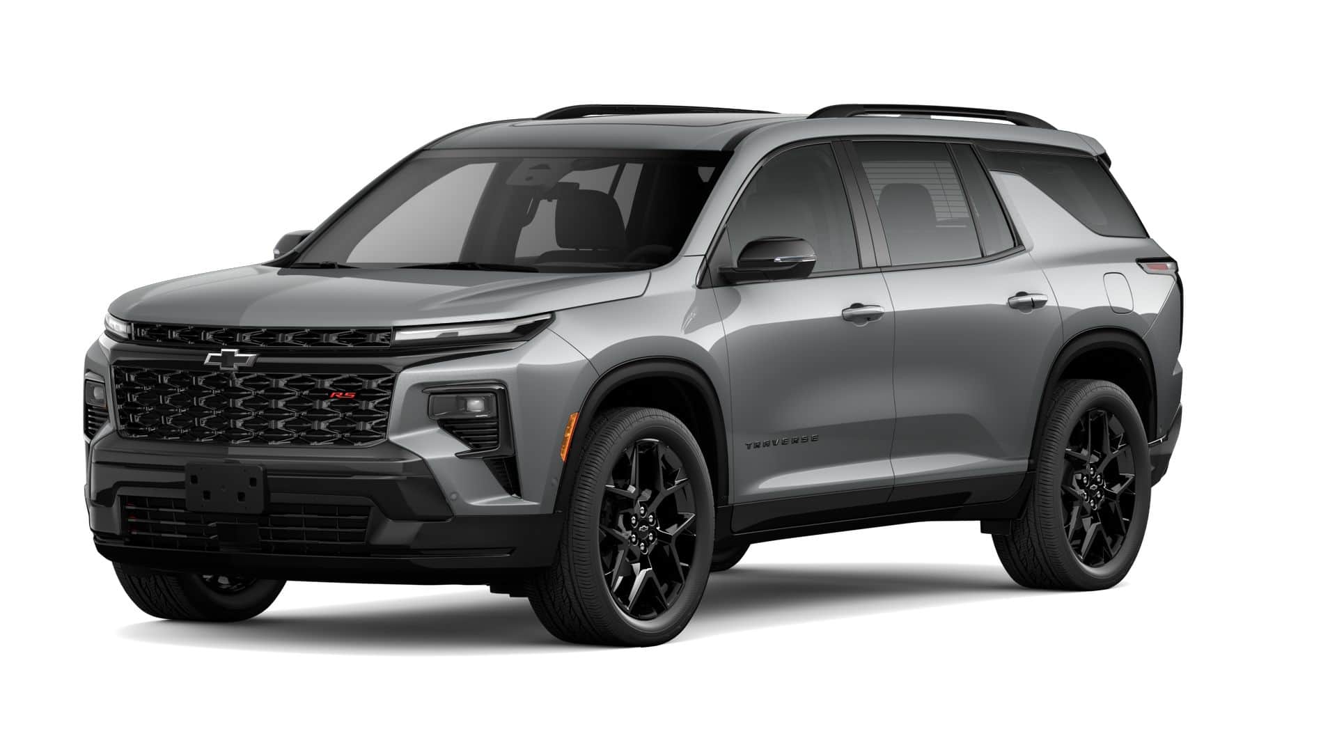 2026 Chevrolet Traverse RS in Sterling Gray Metallic — front three-quarter view