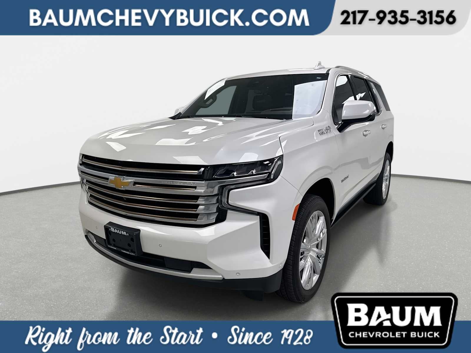 2024 Chevrolet Tahoe High Country in Iridescent Pearl Tricoat — front three-quarter view