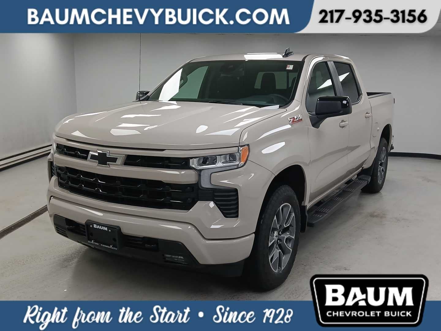 2026 Chevrolet Silverado 1500 RST in White Sands — front three-quarter view