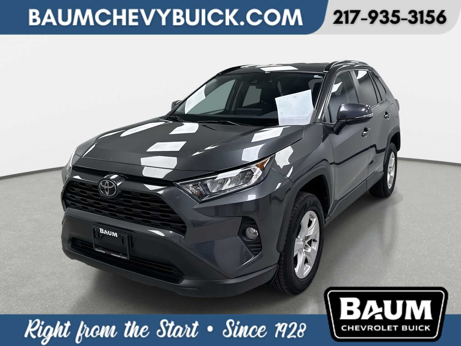 2021 Toyota RAV4 XLE in Gray — front three-quarter view