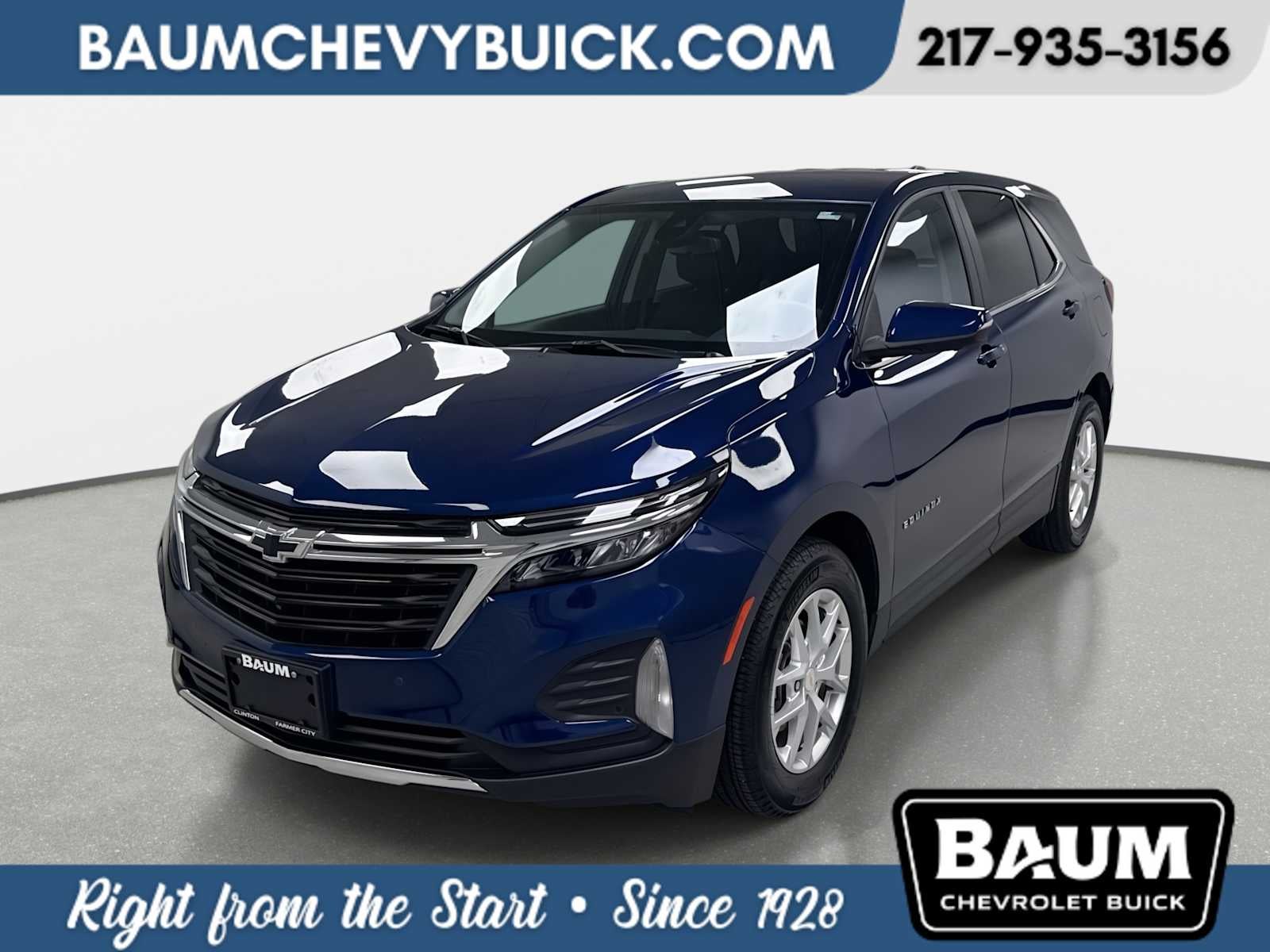 2022 Chevrolet Equinox LT in Blue Glow Metallic — front three-quarter view