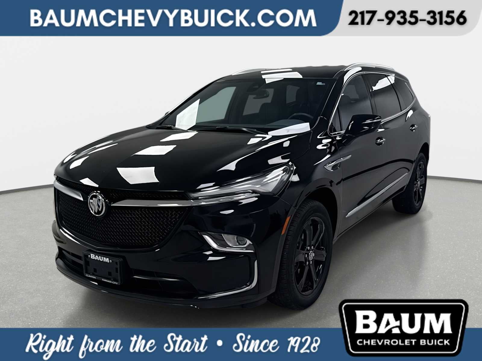 2023 Buick Enclave Essence in Ebony Twilight Metallic — front three-quarter view