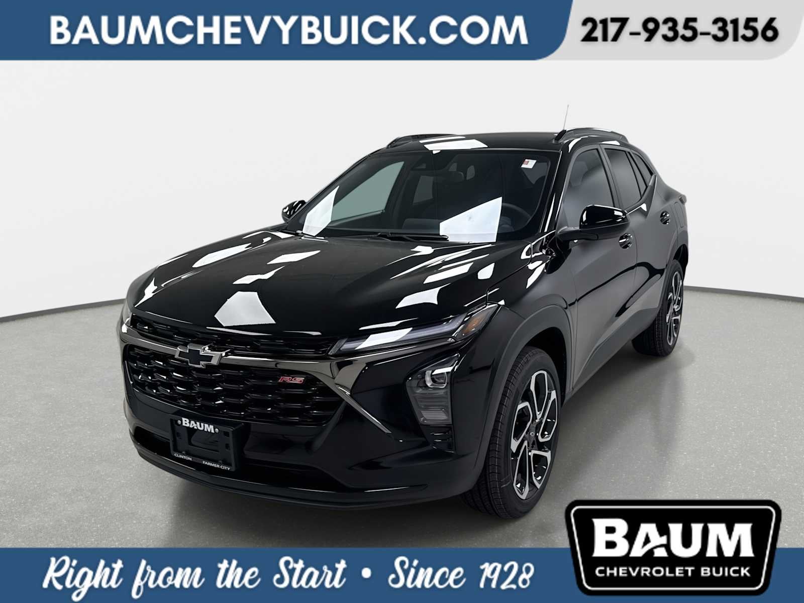 2026 Chevrolet Trax 2RS in Mosaic Black Metallic — front three-quarter view
